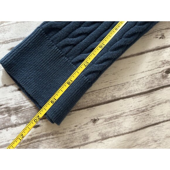Talbots Blue Cable Knit Cotton Cardigan Small Gold Buttons Preppy Academia - Picture 9 of 10